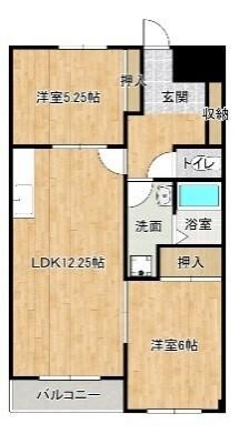フェリス三島(2LDK/3階)の間取り写真
