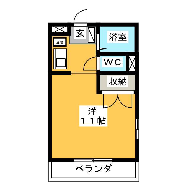 カシキレジデンス I(ワンルーム/2階)の間取り写真