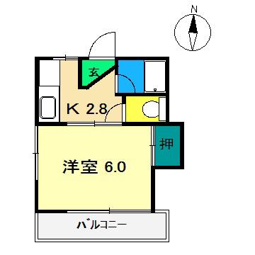 K-VILLAGE東雲(1K/2階)の間取り写真