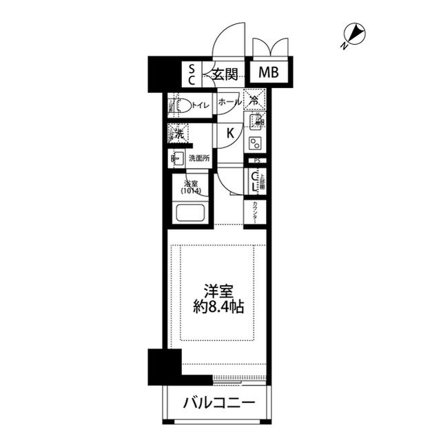 プレール・ドゥーク大塚(1K/8階)の間取り写真