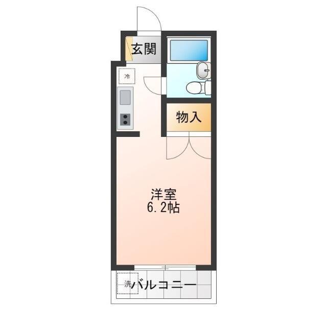 ガーデンハウス(1K/4階)の間取り写真