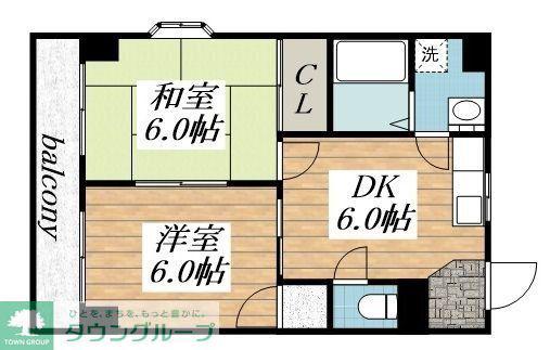 ヤポーネ長瀬(2DK/1階)の間取り写真
