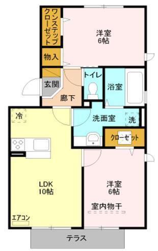 イルソーレ吉川美南 アランチャ(2LDK/1階)の間取り写真