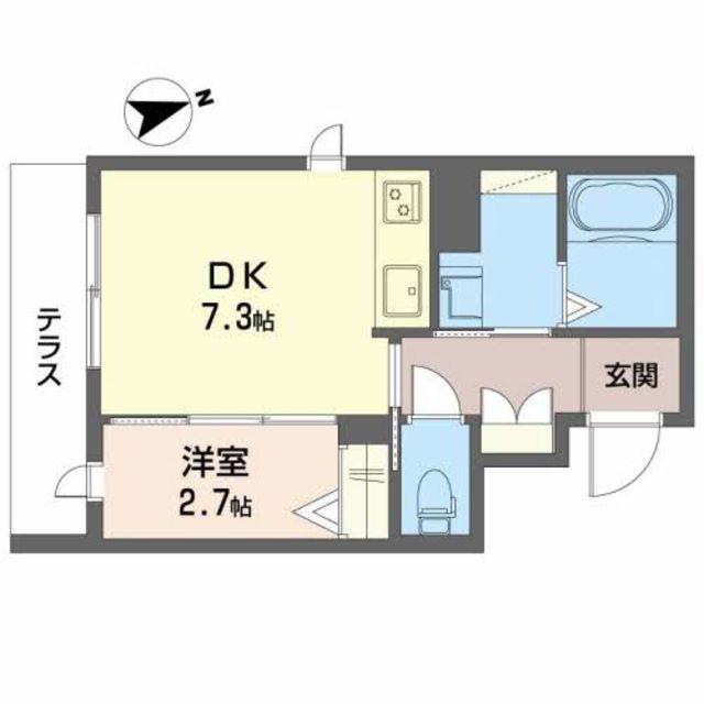 ベレオ鷺ノ森(1DK/1階)の間取り写真