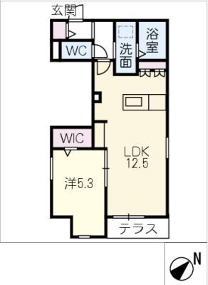 アトレ本山(1LDK/1階)の間取り写真