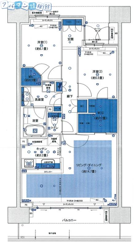 パストラルハイム萬代橋(2LDK/5階)の間取り写真