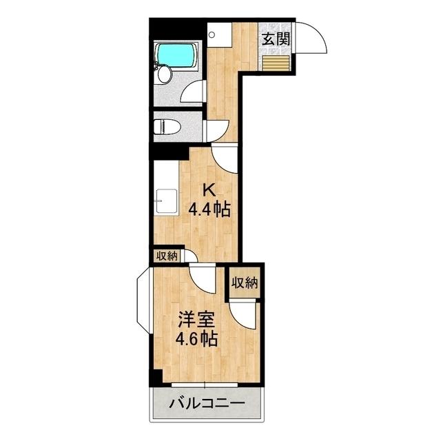 プライドタワー(1K/2階)の間取り写真