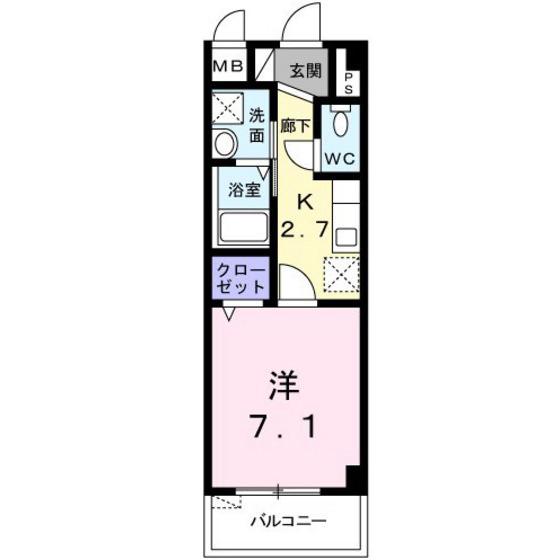 アーバンライフ 銘苅(1K/2階)の間取り写真