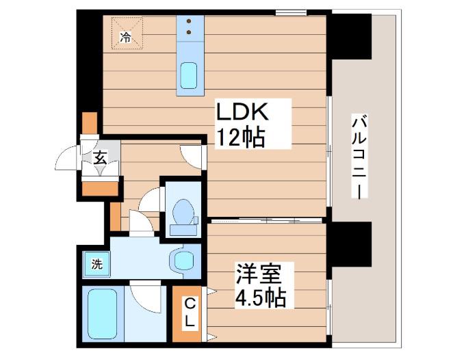 BRANDZ PLUS(1LDK/8階)の間取り写真