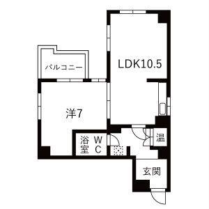 ライオンズマンション丸の内(1LDK/3階)の間取り写真