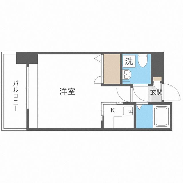 エステート・モア・警固(1K/2階)の間取り写真