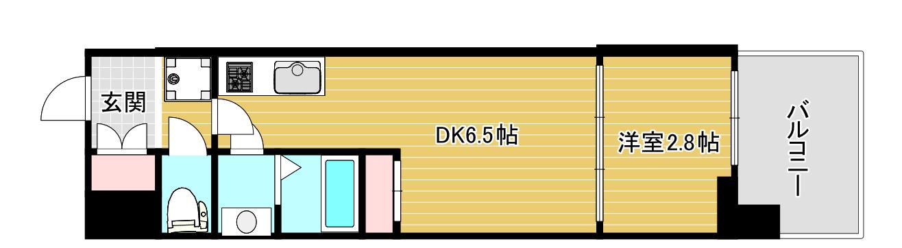 セレニテ難波グランデノール(1DK/2階)の間取り写真