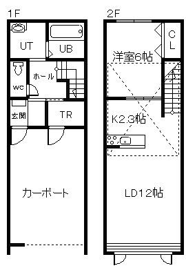 グロワール(1LDK/1階)の間取り写真
