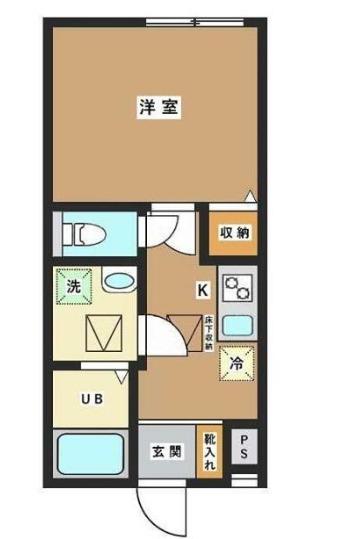 SAZANKA(1K/1階)の間取り写真