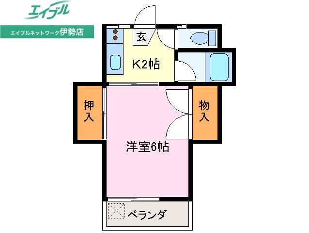 西村アパート(1K/3階)の間取り写真