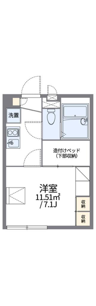 レオパレスクレール方丈(1K/1階)の間取り写真