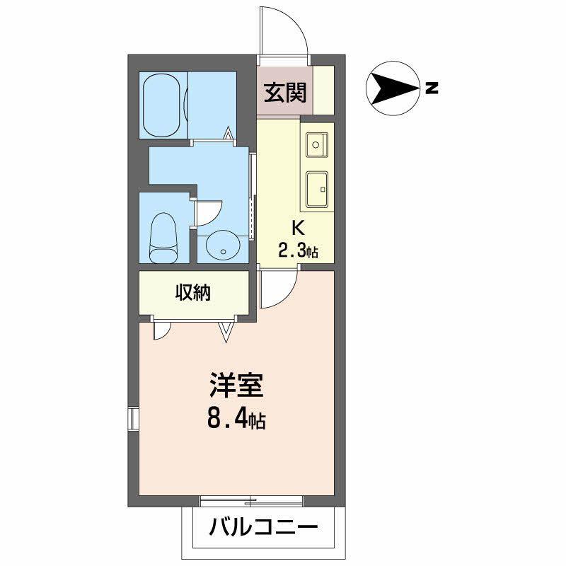 クオーレ千里(1K/2階)の間取り写真