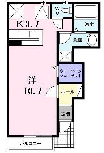 コピオーネA(1K/1階)の間取り写真