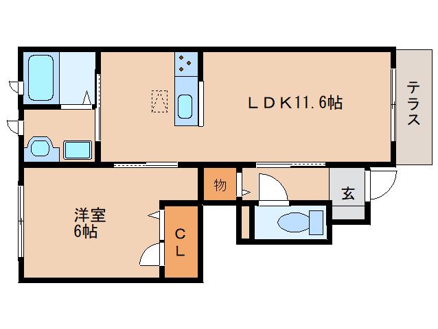 SERENA VILLA SK I(1LDK/1階)の間取り写真