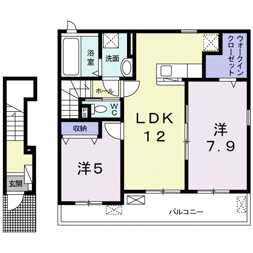 デュオ ルーチェ I(2LDK/2階)の間取り写真