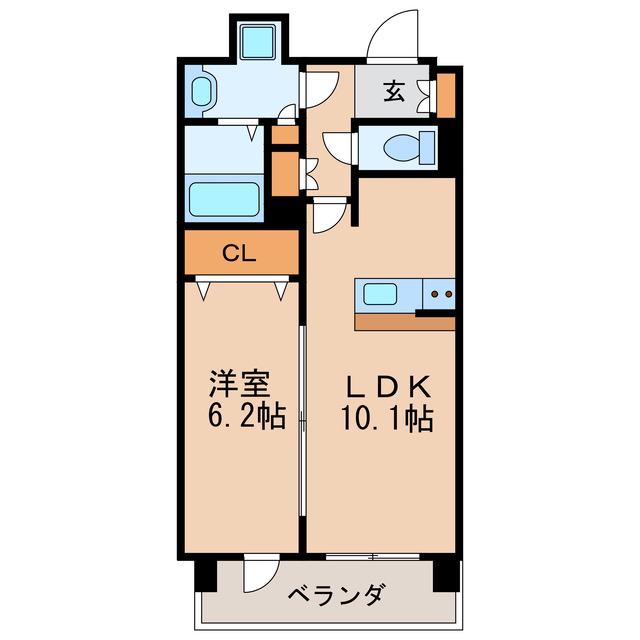 プレサンス丸の内リラティ(1LDK/9階)の間取り写真