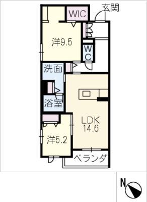 セントリビエYOKOSUKA(2LDK/3階)の間取り写真