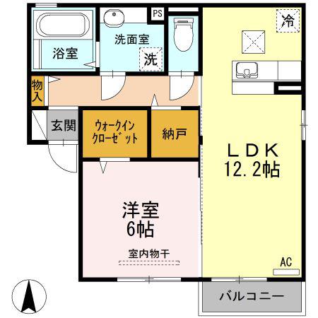 アリーバサル野田I(1LDK/1階)の間取り写真