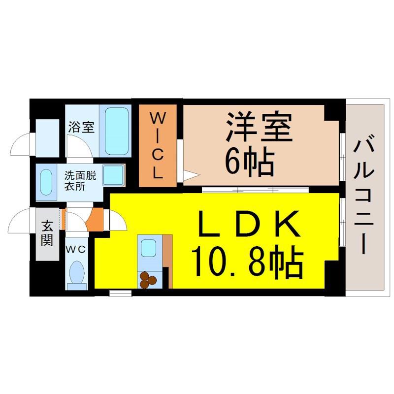ル セルクル(1LDK/1階)の間取り写真