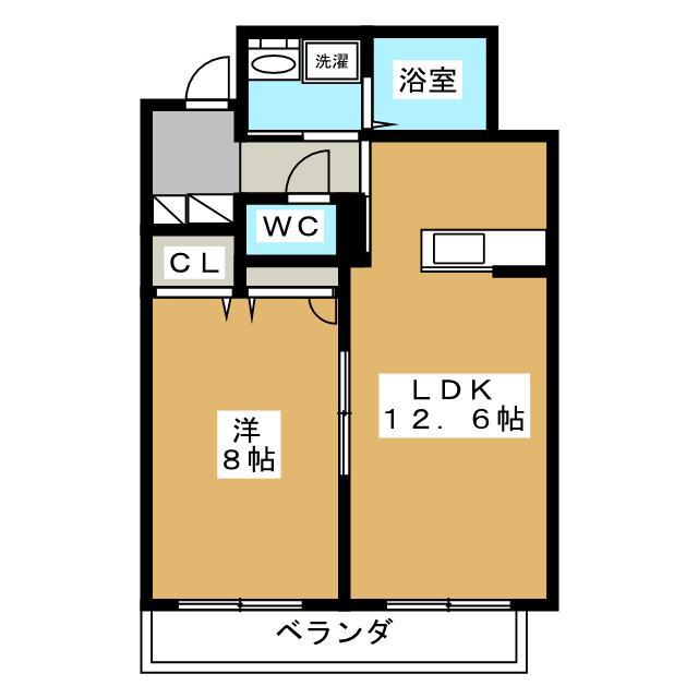 ルーエシャトー(1LDK/3階)の間取り写真