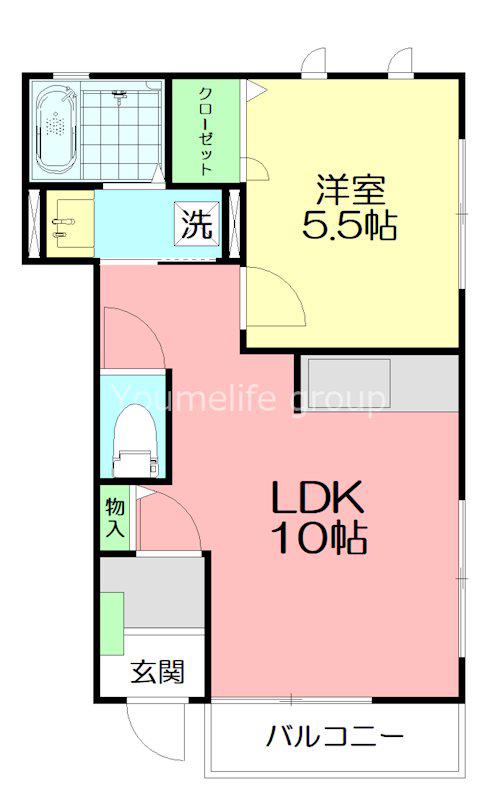 センチュリーハイムV(1LDK/1階)の間取り写真