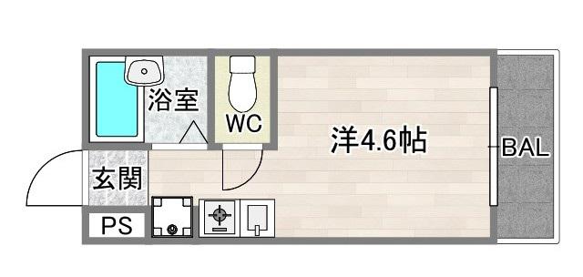 リリーフ明日香東住吉(ワンルーム/4階)の間取り写真