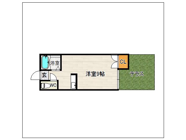 ベル21(ワンルーム/1階)の間取り写真