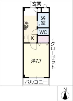 ハイツうみ(1K/1階)の間取り写真