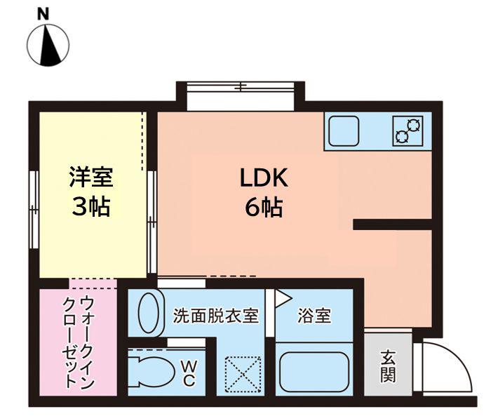 さくらステージ九工大前(1LDK/1階)の間取り写真