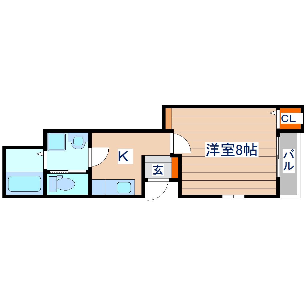 アルモニ原町(1K/1階)の間取り写真
