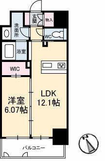ヴィラシオン大手町(1LDK/10階)の間取り写真