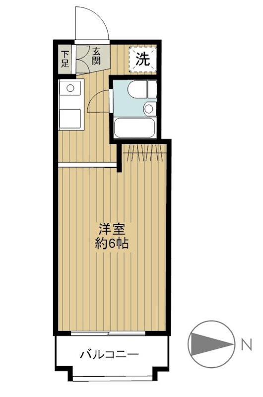プリュメゾン駒沢(ワンルーム/2階)の間取り写真