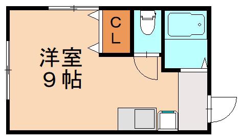 ローズマロウ(ワンルーム/2階)の間取り写真