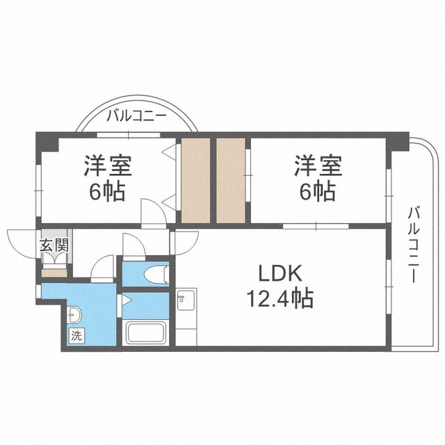 ルシア天神山(2LDK/5階)の間取り写真