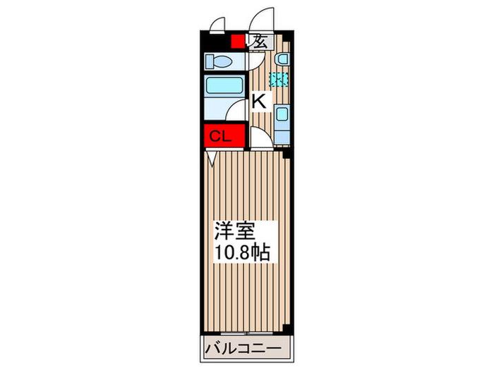 パルティール上尾B(1K/1階)の間取り写真