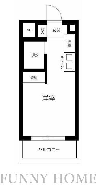 スカイコート都立大学第2(ワンルーム/3階)の間取り写真