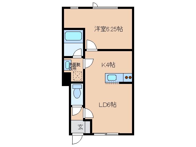 サウザントスプリング(1LDK/2階)の間取り写真