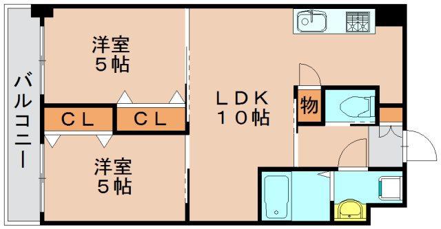 NO.88マリナゲートサンズ(2LDK/2階)の間取り写真