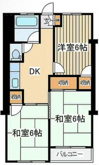 東林間コーポラス(3DK/4階)の間取り写真