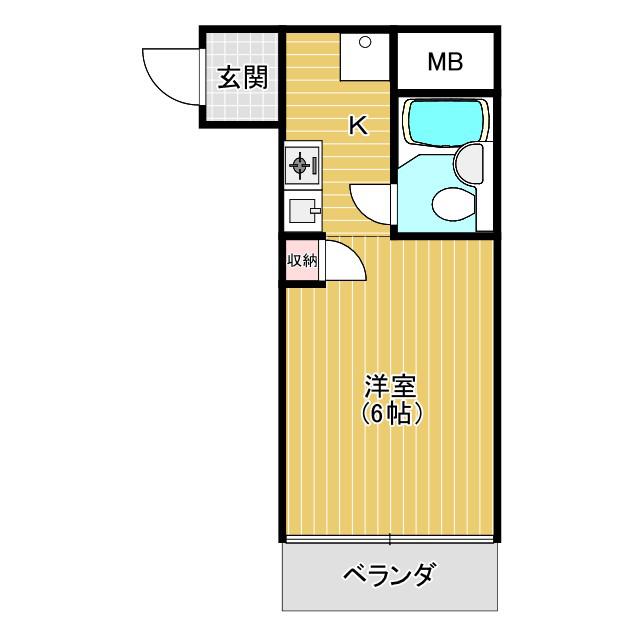 サントピア原(1K/4階)の間取り写真
