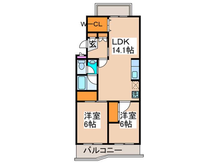第二豊ロイヤルマンション(2LDK/1階)の間取り写真