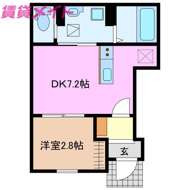 ADAN四日市駅東(1DK/1階)の間取り写真