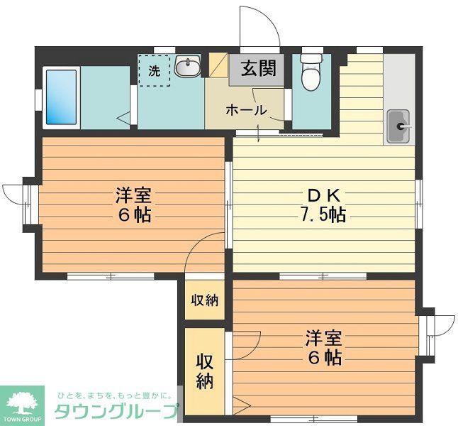 コメットハイム21D(2DK/1階)の間取り写真