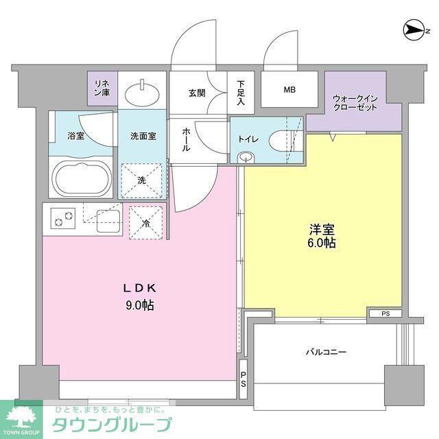 ソアラノーム北浦和(1LDK/4階)の間取り写真