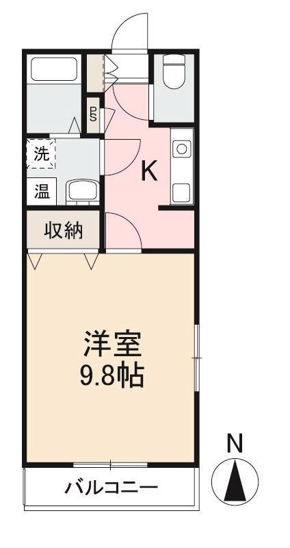 エトワール木太(1K/2階)の間取り写真
